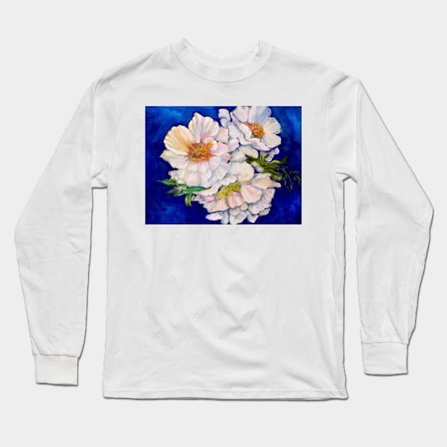 White Roses Long Sleeve T-Shirt by jennyleeandjim